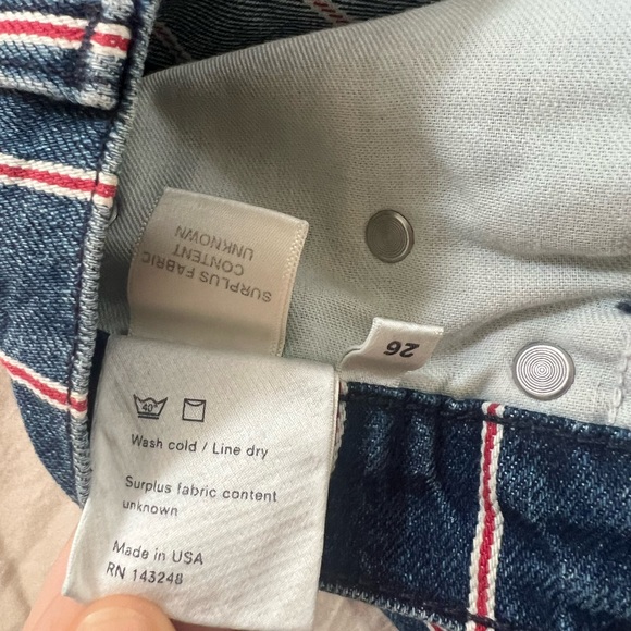 Reformation red striped denim mini skirt - Picture 7 of 9